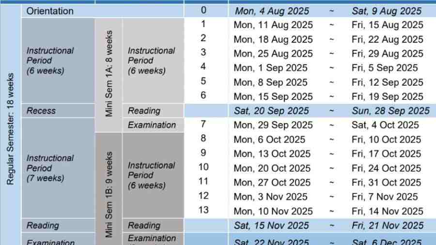 新加坡國立大學2025-26學年校歷與考試安排全解析