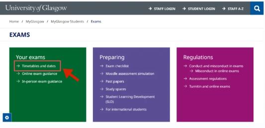 格拉斯哥大學(xué)查找考試時(shí)間